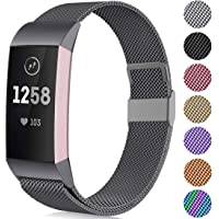 Faliogo Correa de Repuesto Compatible con Fitbit Charge 3 Correa-Fitbit Charge 4 Correa- Pulsera Ajustable de Metal de…